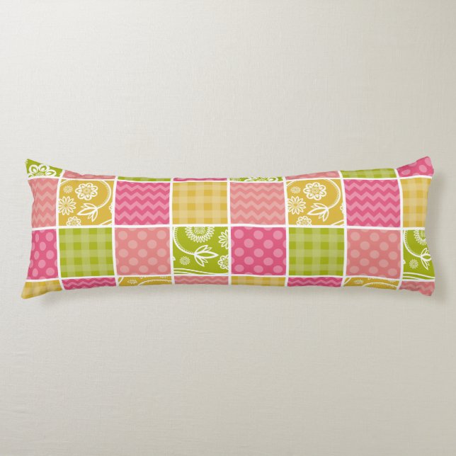 Zigzag, Zickzack, Polka Dots, Gingham, Patchwork Seitenschläferkissen (Vorderseite)