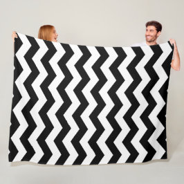 Zigzag Zickzack Schwarz/Weiß Fleecedecke