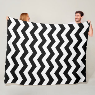 Zigzag Zickzack Schwarz/Weiß Fleecedecke