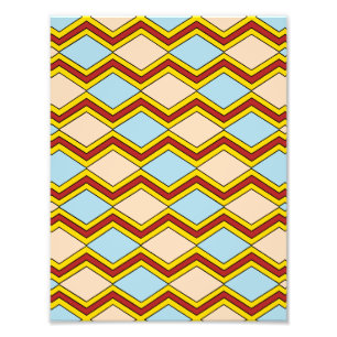 Zigzags und Diamonds Abstrakte Kunst Fotodruck