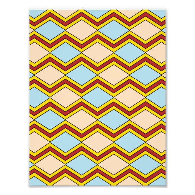 Zigzags und Diamonds Abstrakte Kunst Fotodruck (Vorne)