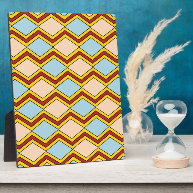 Zigzags und Diamonds Abstrakte Kunst Fotoplatte (Seite)