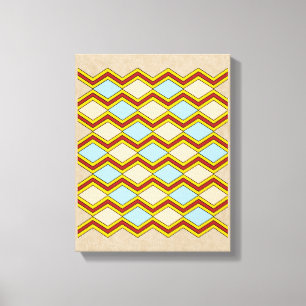Zigzags und Diamonds Abstrakte Kunst Leinwanddruck