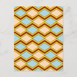 Zigzags und Diamonds Abstrakte Kunst Postkarte