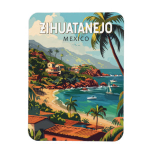 Zihuatanejo Mexico Reise Kunst Vintage Magnet
