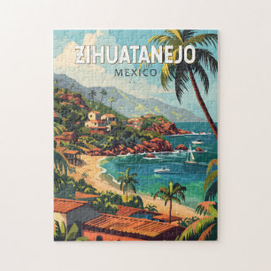 Zihuatanejo Mexico Reise Kunst Vintage Puzzle