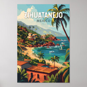Zihuatanejo Mexico Reisen Kunst Vintag Poster