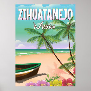 Zihuatanejo Mexikanisches Strandurlaub-Poster Poster