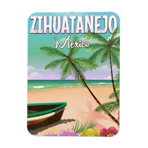 Zihuatanejo Mexikanisches Strandurlaubsplakat Magnet