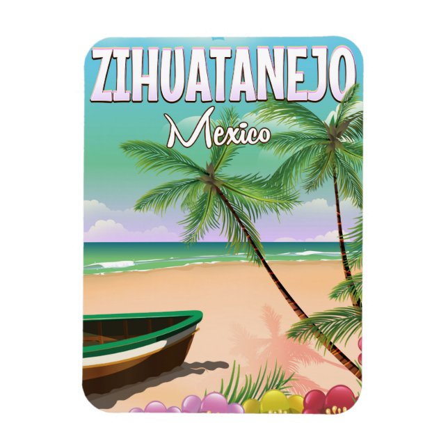 Zihuatanejo Mexikanisches Strandurlaubsposter Magnet (Vertikal)