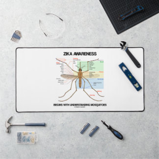 Zika Awareness beginnt Mücken zu verstehen Schreibtischunterlage
