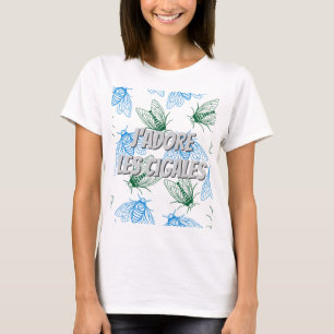Zikaden-Botanische Illustrationsmuster Weiße Franz T-Shirt