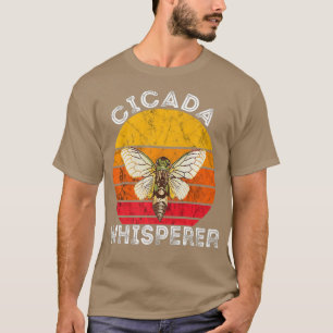 Zikaden-Flüsterer-Brut-Insekt Retro-Sonnenuntergan T-Shirt