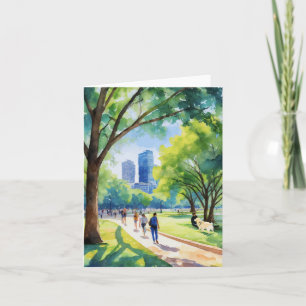 Zilker Park Austin Texas Watercolor Karte