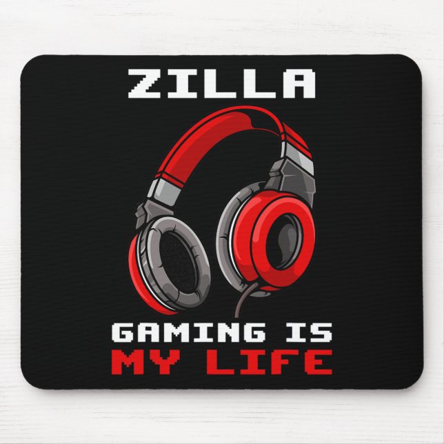 Zilla - Gaming ist mein Leben - Personalisiert  Mousepad (Vorne)