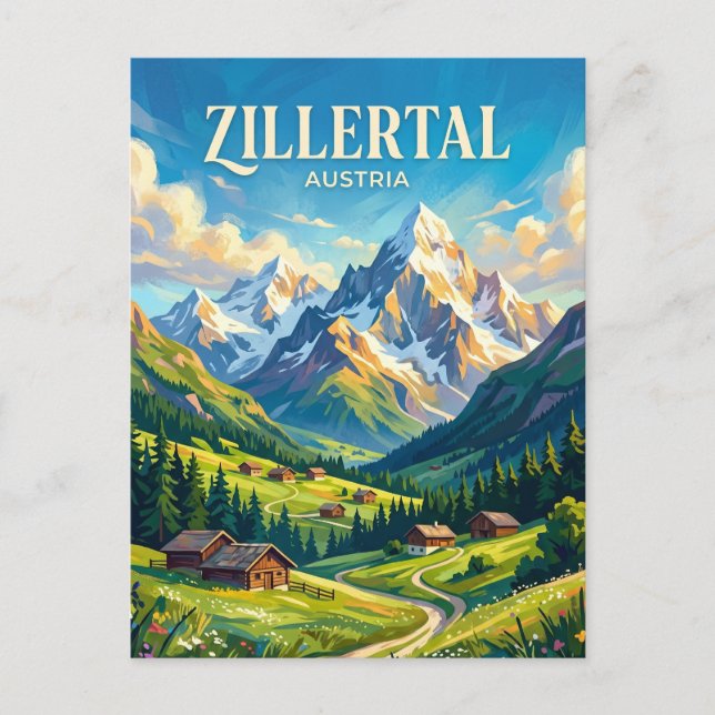 Zillertal Österreich Postkarte (Vorderseite)