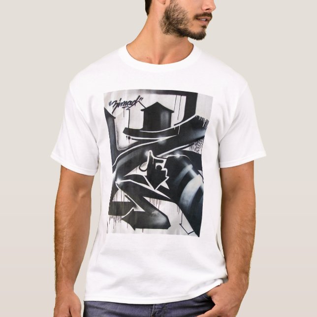 ZIMAD SCHWARZWEISS-SPRAYPAINT GRAFFIT Z T - SHIRT (Vorderseite)