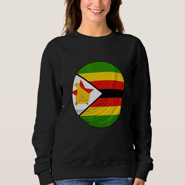 Zimbabwe Cricket Ball Black People Cricket Fan Fla Sweatshirt (Vorderseite)