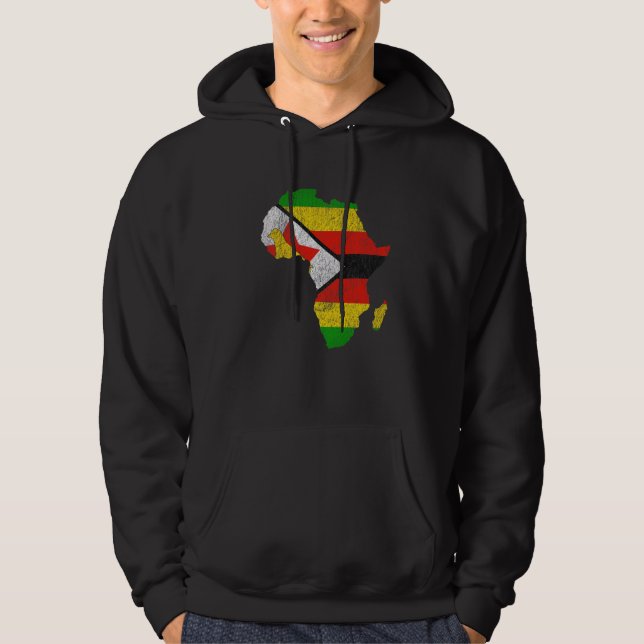 Zimbabwe Flag Africa Continent Silhouette Gift Zim Hoodie (Vorderseite)