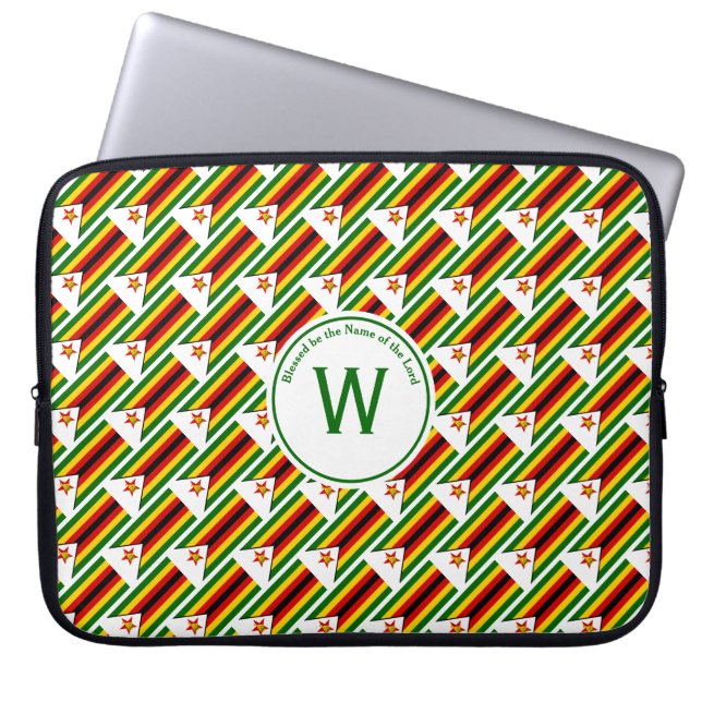 ZIMBABWE FLAG Custom Monogram Zimbabweed Laptop Laptopschutzhülle (Vorderseite)