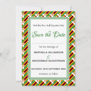 ZIMBABWE FLAG Individuelle Schrift Stilvoll Save The Date