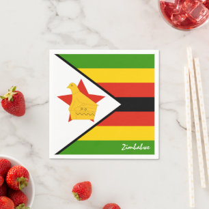 Zimbabwe & Flag Party fashion/sports fans Serviette