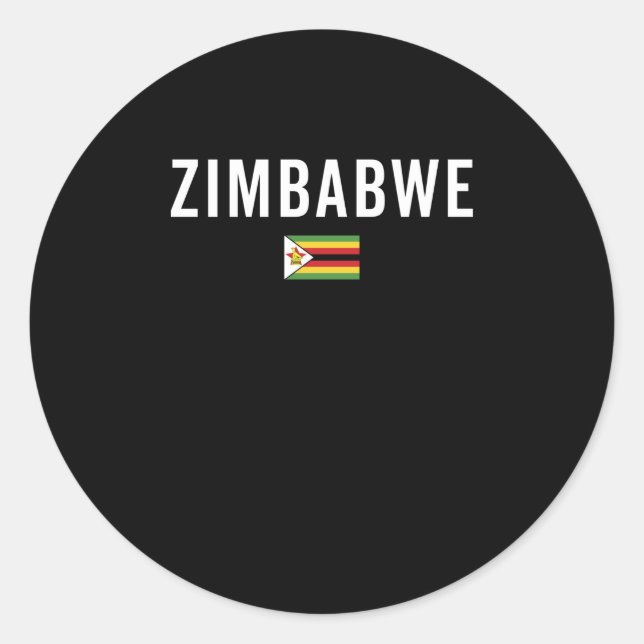 Zimbabwe Flag - Patriotic Flag Runder Aufkleber (Vorderseite)