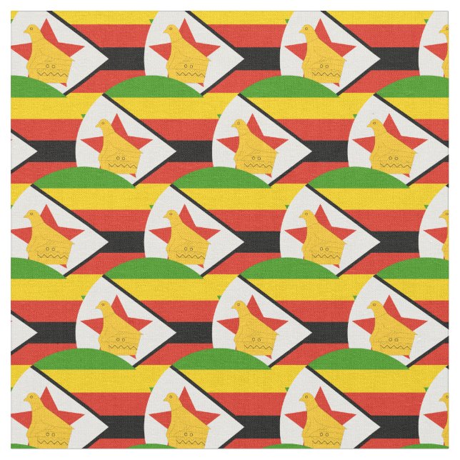 Zimbabwe Flag & Zimbabwe Trendy Fabric /mode Stoff (Nahaufnahme)