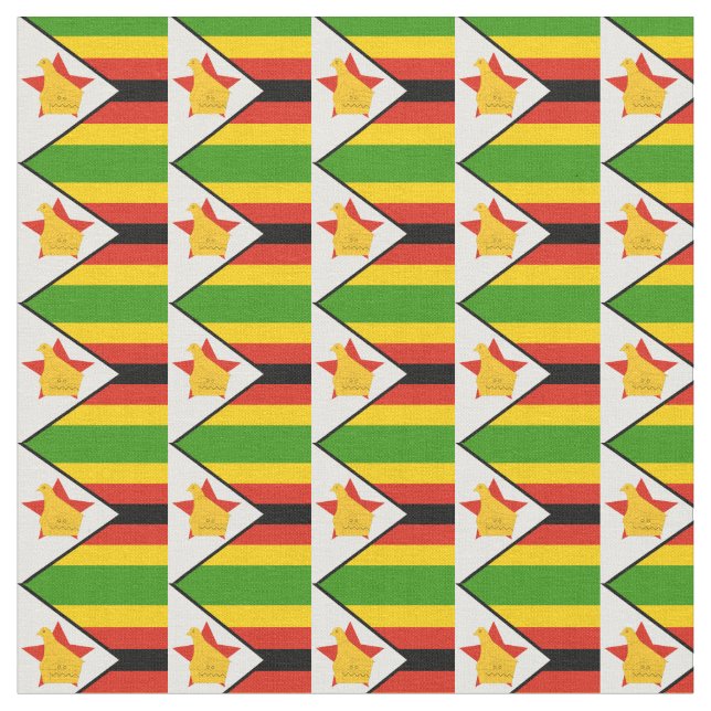Zimbabwe Flag & Zimbabwe Trendy Fabric /mode Stoff (Nahaufnahme)