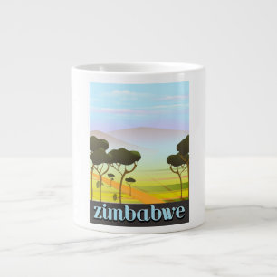 Zimbabwe Landschaft Reiseplakat Jumbo-Tasse