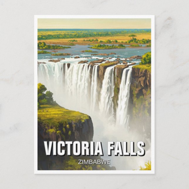 Zimbabwe Victoria Falls Travel Postkarte (Vorderseite)