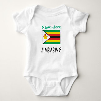 Zimbabwe Zimbabwean Flag Personalized Text Baby Strampler