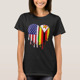 Zimbabwean American Patriot Grown Country Melting  T-Shirt
