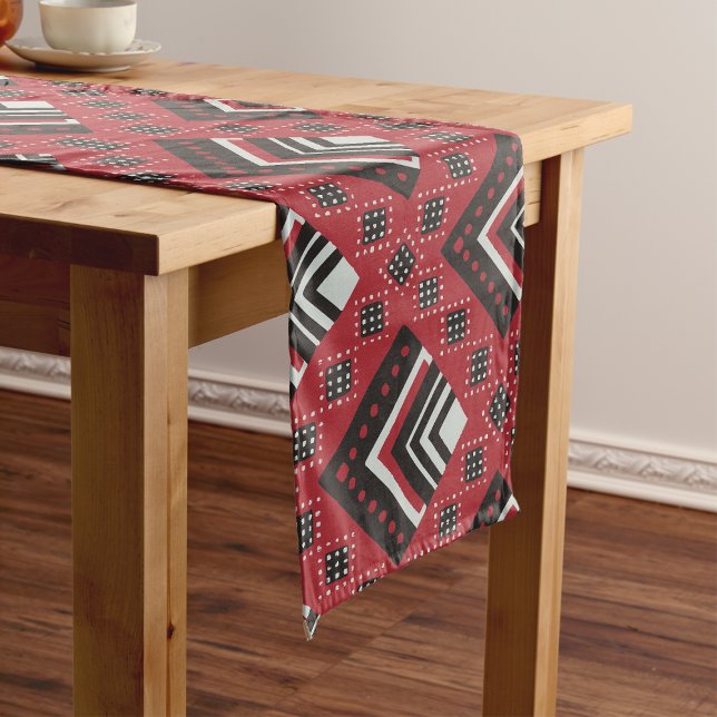Zimbabwean Traditional Jira reRetso African Print  Großer Tischläufer (Zimbabwean Traditional Jira reRetso African Print Long Table Runner)