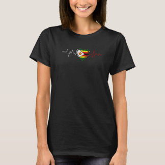 Zimbabweans Heartbeat Zimbabwe Flag Mens Womens Ki T-Shirt