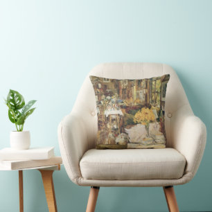 Zimmer der Blumen von Childe Hassam, Vintage Fine Kissen