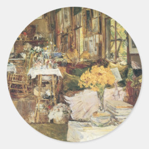 Zimmer der Blumen von Childe Hassam, Vintage Fine  Runder Aufkleber