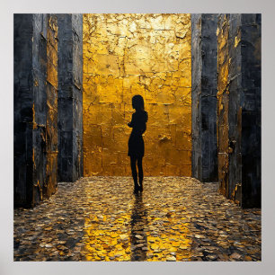 Zimmer mit goldener Wand Poster