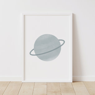 Zimmerdekor eines neutralen Planeten im Weltraum Poster