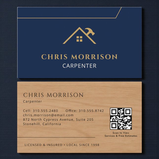 Zimmerei Holzbau Konstruktion QR-Code Visitenkarte (Von Creator hochgeladen)