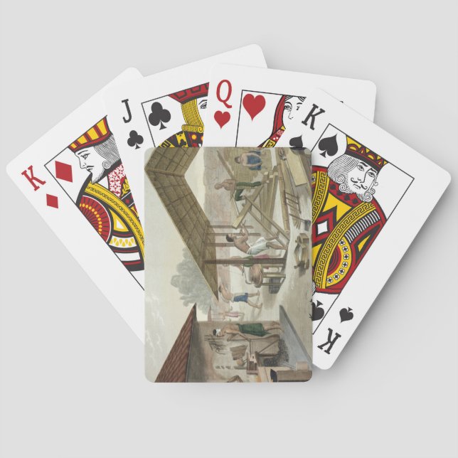 Zimmerei-Werkstatt in Kupang, Timor, überziehen 6 Spielkarten (Rückseite)