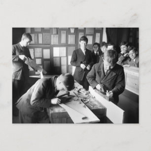 Zimmerleute in der Ausbildung, Anfang der 1900er J Postkarte