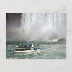 Zimmermädchen aus dem Nebel, der in die Wasserfäll Postkarte