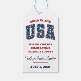 Zimmermädchen in den USA, Sterne, Streifen-Brautpa Geschenkanhänger