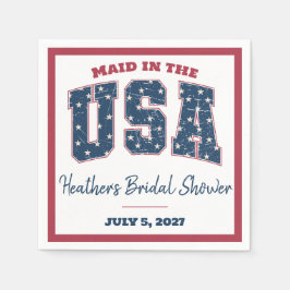 Zimmermädchen in den USA, Sterne, Streifen-Brautpa Serviette