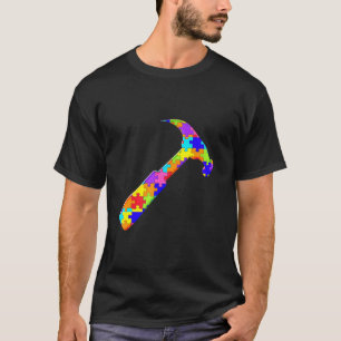 Zimmermann Hammer Stichsäge Autismus Puzzle T-Shirt