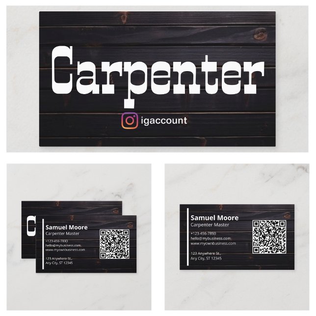 Zimmermann-QR-Code Visitenkarte (Carpenter QR Code Business Card
)