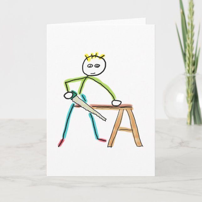 Zimmermann Stickman Karte (Vorderseite)