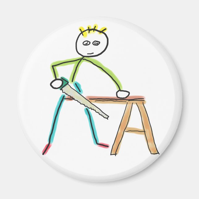 Zimmermann Stickman Magnet (Vorne)