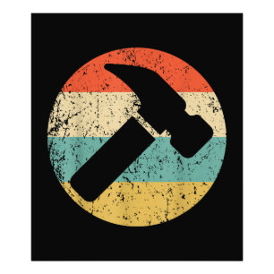 Zimmermann Vintage Retro Hammer Fotodruck